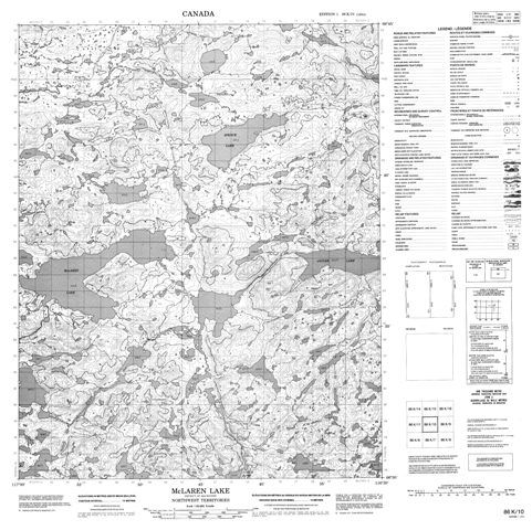 Mclaren Lake Topographic map 086K10 at 1:50,000 Scale