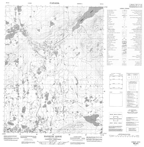 Hanbury Kopje Topographic map 086N05 at 1:50,000 Scale