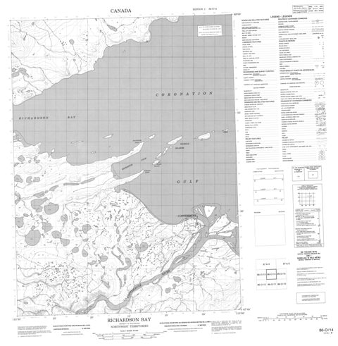 Richardson Bay Topographic map 086O14 at 1:50,000 Scale