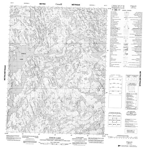 Eokuk Lake Topographic map 086P07 at 1:50,000 Scale