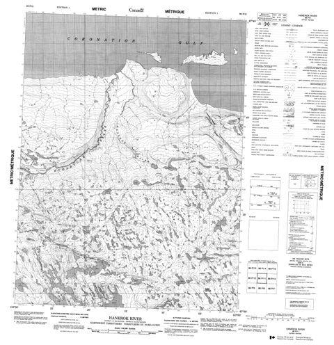 Hanerok River Topographic map 086P11 at 1:50,000 Scale