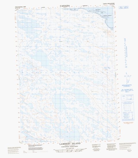 Lambert Island Topographic map 087A11W at 1:50,000 Scale