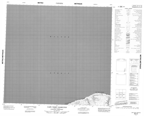 Cape Vesey Hamilton Topographic map 088F06 at 1:50,000 Scale