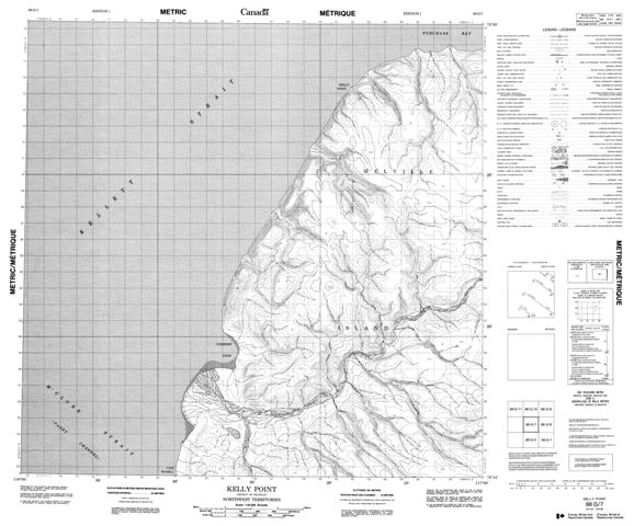 Kelly Point Topographic map 088G07 at 1:50,000 Scale