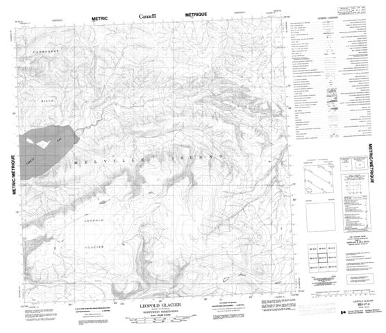 Leopold Glacier Topographic map 088H14 at 1:50,000 Scale