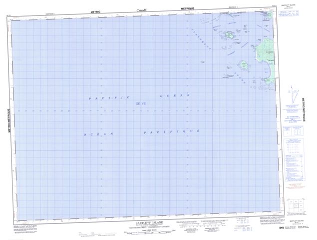 Bartlett Island Topographic map 092E01 at 1:50,000 Scale