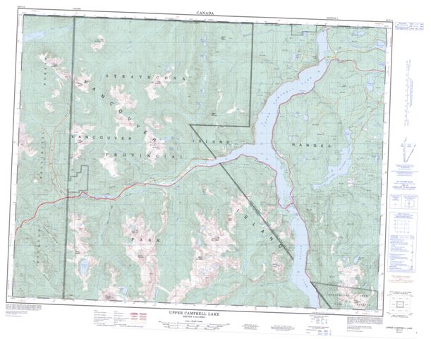 Upper Campbell Lake Topographic map 092F13 at 1:50,000 Scale