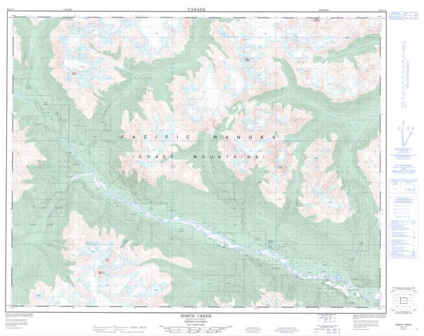 North Creek Topographic map 092J11 at 1:50,000 Scale