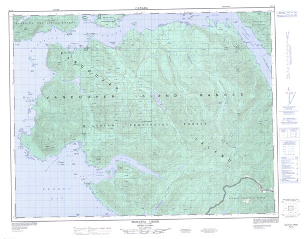 Mahatta Creek Topographic map 092L05 at 1:50,000 Scale