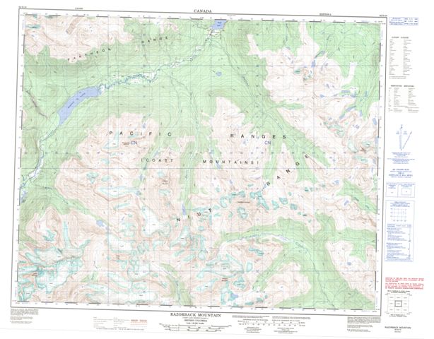 Razorback Mountain Topographic map 092N10 at 1:50,000 Scale
