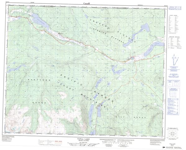Tatla Lake Topographic map 092N15 at 1:50,000 Scale