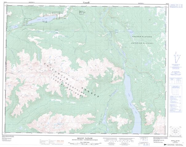 Mount Tatlow Topographic map 092O05 at 1:50,000 Scale