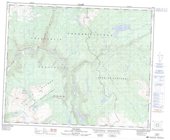 Atnarko Topographic map 093C05 at 1:50,000 Scale