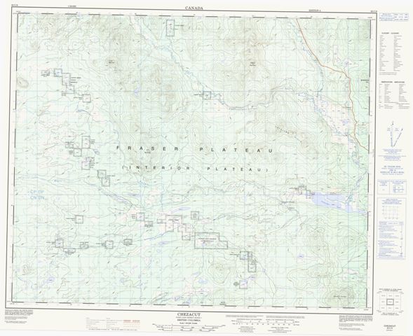 Chezacut Topographic map 093C08 at 1:50,000 Scale