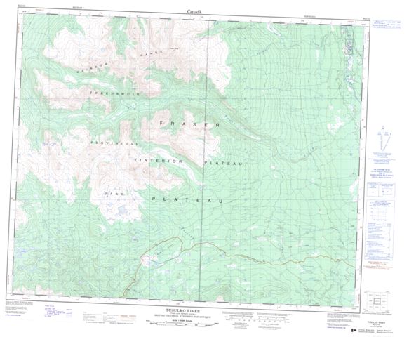 Tusulko River Topographic map 093C12 at 1:50,000 Scale