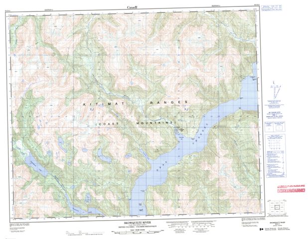 Skowquiltz River Topographic map 093D11 at 1:50,000 Scale