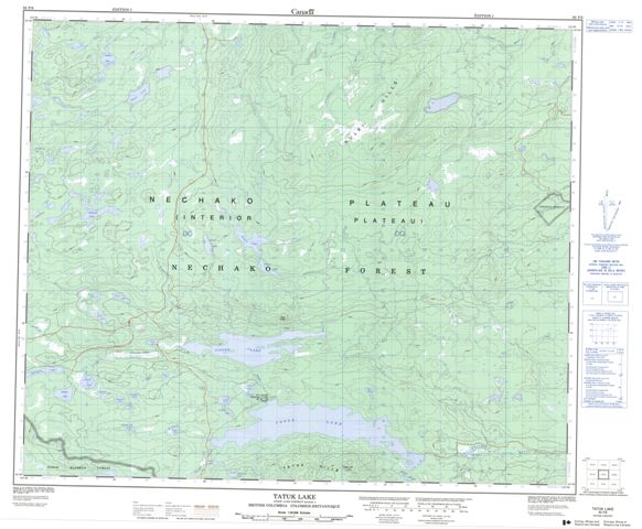 Tatuk Lake Topographic map 093F09 at 1:50,000 Scale