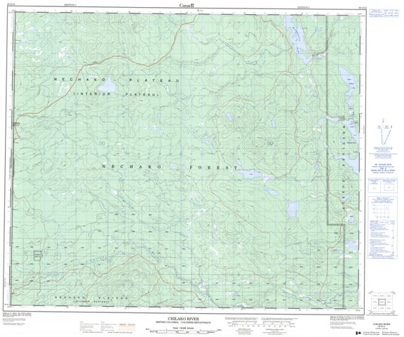 Chilako River Topographic map 093G12 at 1:50,000 Scale