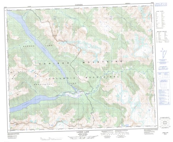 Lanezi Lake Topographic map 093H02 at 1:50,000 Scale