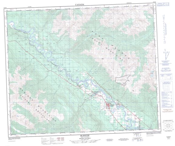Mcbride Topographic map 093H08 at 1:50,000 Scale