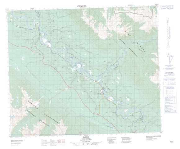 Loos Topographic map 093H10 at 1:50,000 Scale
