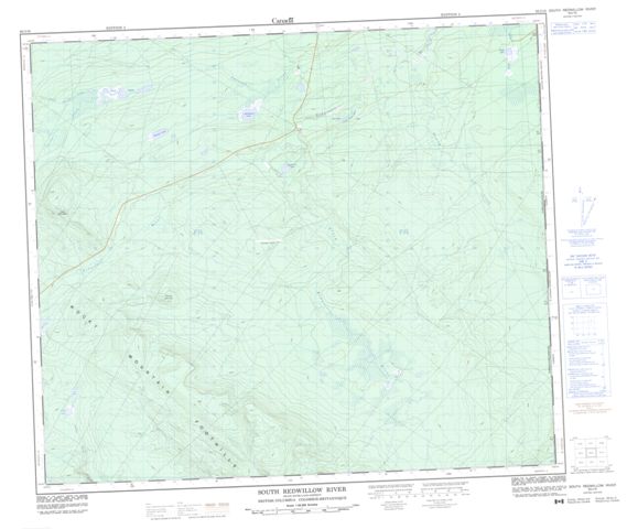 South Redwillow River Topographic map 093I16 at 1:50,000 Scale