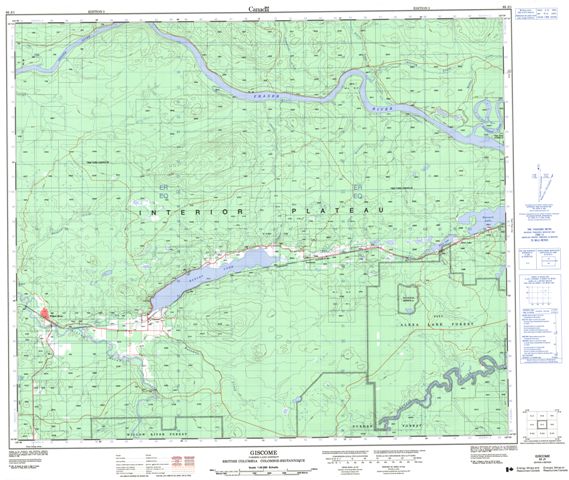 Giscome Topographic map 093J01 at 1:50,000 Scale