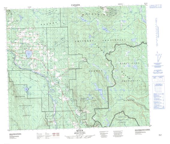 Quick Topographic map 093L10 at 1:50,000 Scale