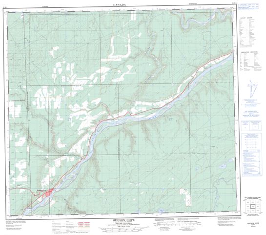 Hudson Hope Topographic map 094A04 at 1:50,000 Scale