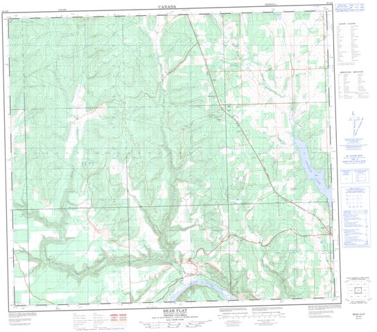 Bear Flat Topographic map 094A06 at 1:50,000 Scale