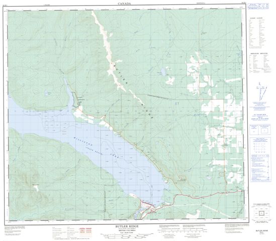 Butler Ridge Topographic map 094B01 at 1:50,000 Scale