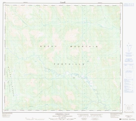 Christina Falls Topographic map 094B11 at 1:50,000 Scale