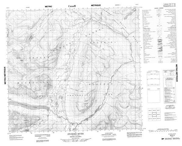 Sturdee River Topographic map 094E03 at 1:50,000 Scale