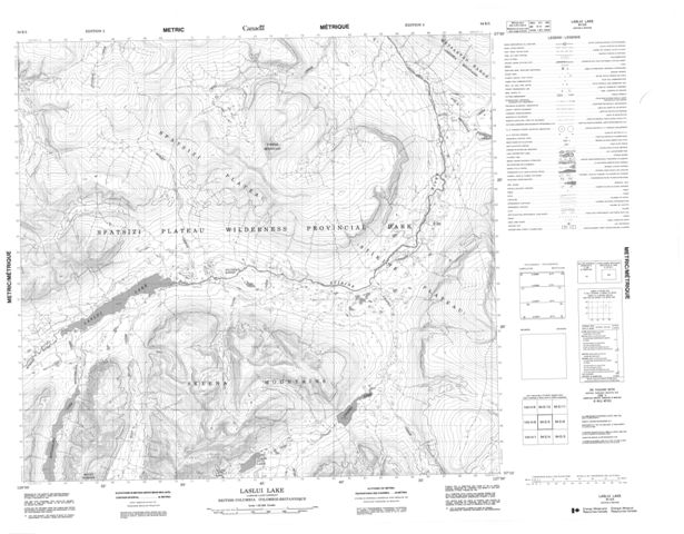 Laslui Lake Topographic map 094E05 at 1:50,000 Scale