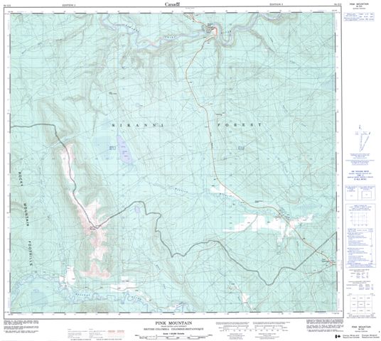 Pink Mountain Topographic map 094G02 at 1:50,000 Scale