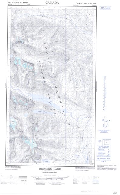 Redfern Lake Topographic map 094G05W at 1:50,000 Scale