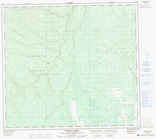 Bubbles Creek Topographic map 094H04 at 1:50,000 Scale