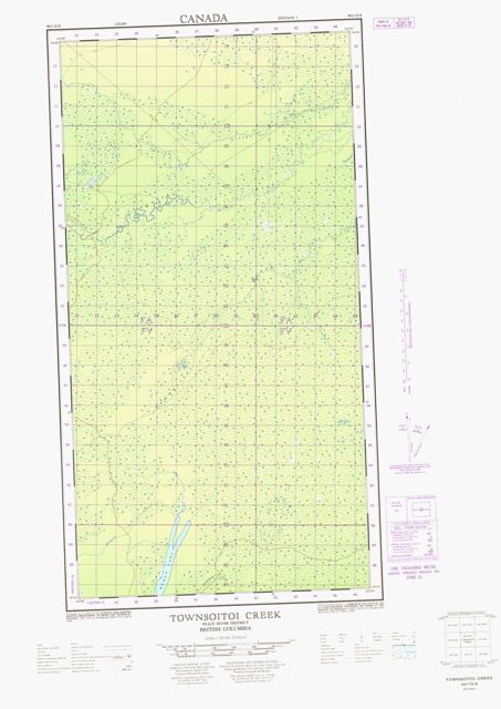 Townsoitoi Creek Topographic map 094I10E at 1:50,000 Scale