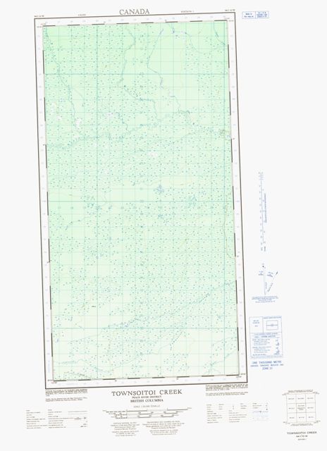 Townsoitoi Creek Topographic map 094I10W at 1:50,000 Scale