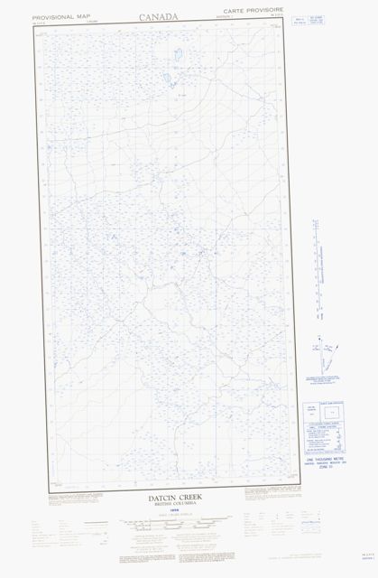 Datcin Creek Topographic map 094I15E at 1:50,000 Scale