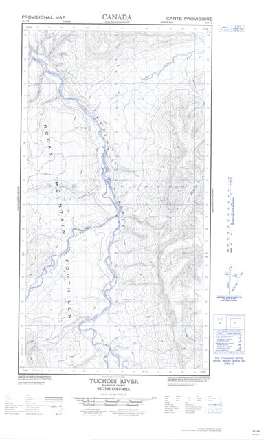 Tuchodi River Topographic map 094J05E at 1:50,000 Scale
