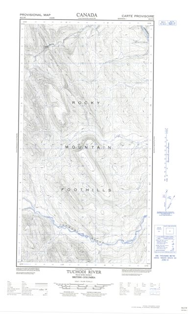 Tuchodi River Topographic map 094J05W at 1:50,000 Scale