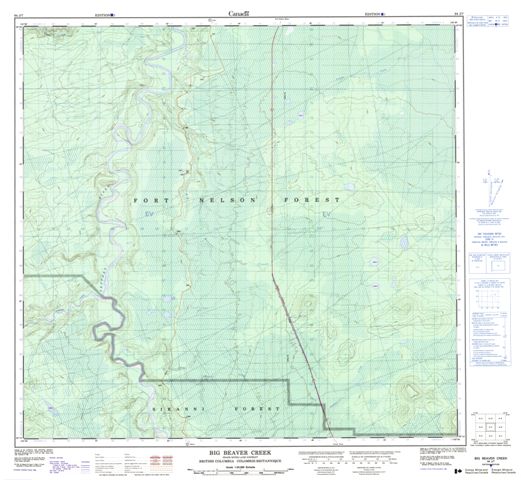 Big Beaver Creek Topographic map 094J07 at 1:50,000 Scale