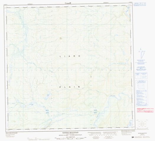 Tatisno Mountain Topographic map 094M12 at 1:50,000 Scale