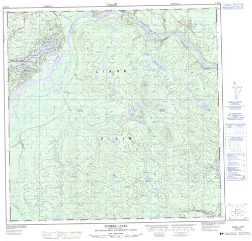 Egnell Lakes Topographic map 094M13 at 1:50,000 Scale