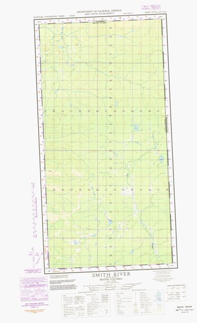 Smith River Topographic map 094M16E at 1:50,000 Scale