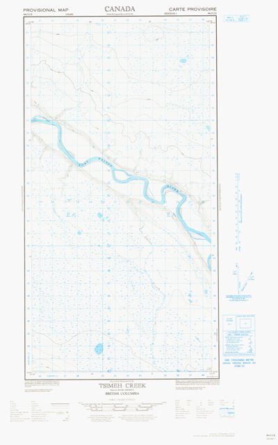 Tsimeh Creek Topographic map 094O02E at 1:50,000 Scale