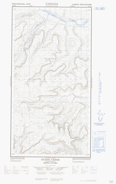 Etane Creek Topographic map 094O04E at 1:50,000 Scale