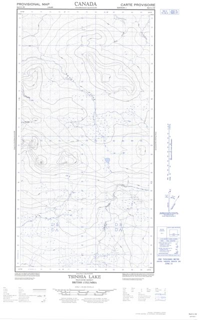 Tsinhia Lake Topographic map 094O11W at 1:50,000 Scale
