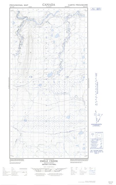 Emile Creek Topographic map 094O15W at 1:50,000 Scale